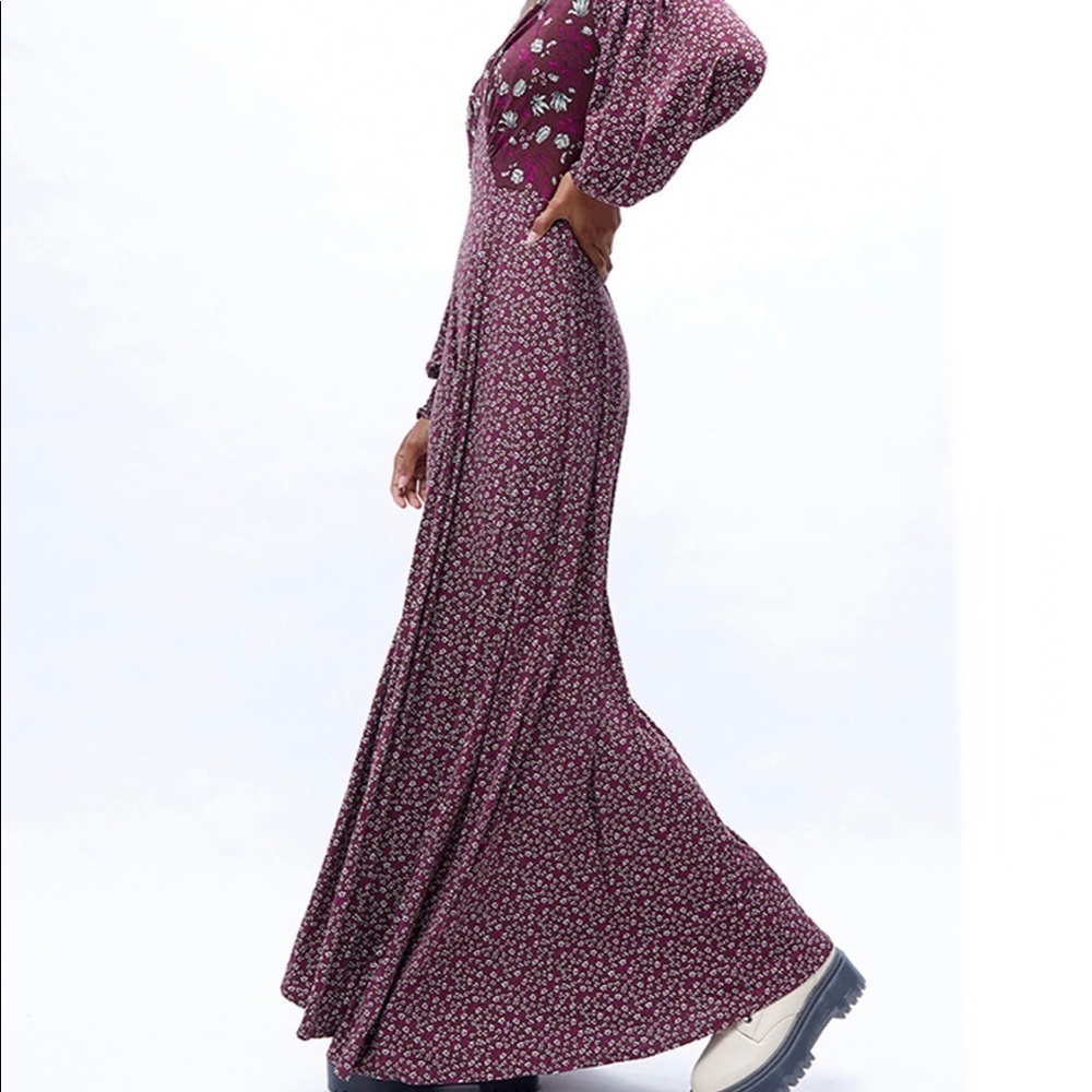Free People love story maxi dress in winter mixed floral SXS 198$ - Picture 3 of 15